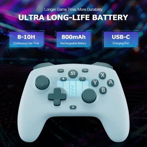 Vista 5 de Wireless Switch Controller for Switch/Switch 2/Lite/OLED/PC Controller with 2.4G Adapter, 2 Pack Switch Controller with Hall Joysticks & Hall