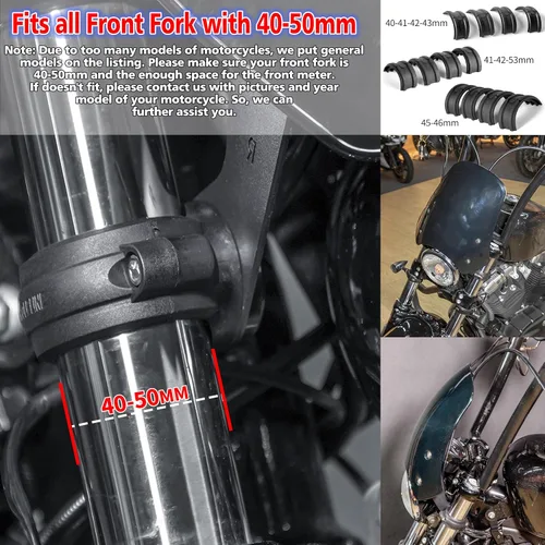 Vista 2 de Parabrisas para motocicleta, deflectores de viento, protector de visera con soporte universal para Ha-rley Dyna Iron 883 Softail Sportster 883
