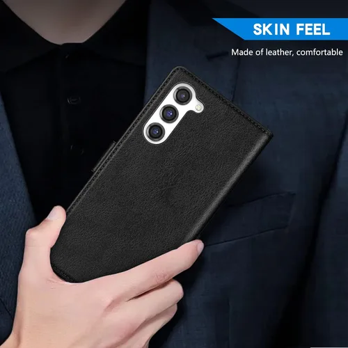 Vista 6 de ZZXX Funda tipo cartera para Samsung Galaxy S23 con bloqueo RFID, ranura para tarjetas, función atril, cierre magnético, funda protectora de cuero