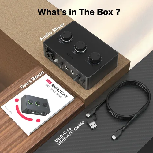 Vista 7 de FIFINE Mezclador de Audio para PC para Grabación de Música, Interfaz USB para Streaming y Podcasting con XLR, Monitor, Alimentación Fantasma 48V