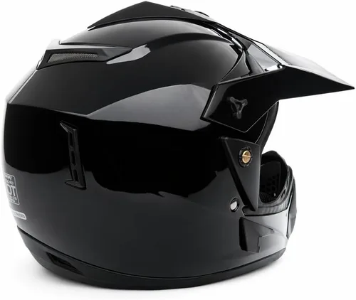 Vista 6 de MMG Casco de motocicleta para adultos (modelo 30) – todoterreno MX ATV Dirt Bike Motocross UTV – negro brillante