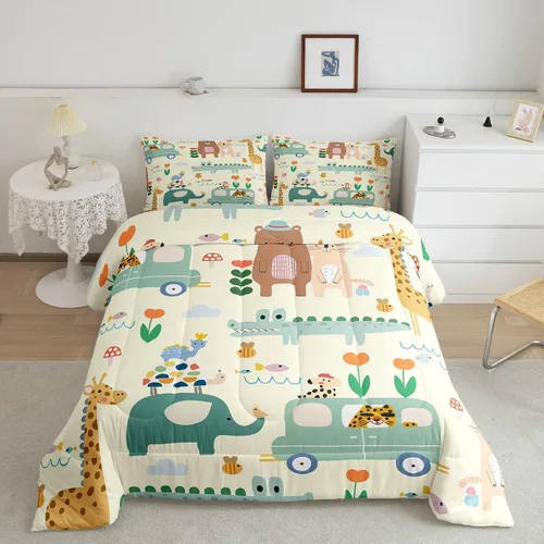 Vista 33 de Feelyou Juego de edredón de dibujos animados de gatos, juego de edredón de gatitos y flores, para niños, niñas, adolescentes, mascotas, gatos, juego