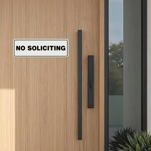Vista 5 de Estándar No Soliciting Door/Wall Sign - Negro - Pequeño