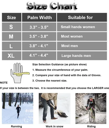 Vista 7 de Guantes de invierno con pantalla táctil para hombres y mujeres, para correr, ciclismo, conducción, guantes cálidos en clima frío para ciclismo