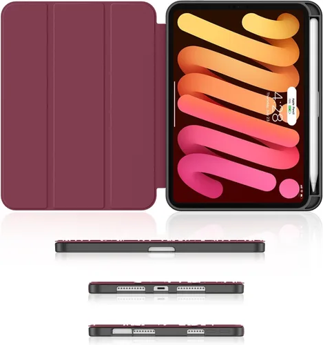 Vista 3 de Soke Funda para iPad mini 7(A17 Pro) 2024/iPad Mini 6 2021 de 8.3 pulgadas con Soporte para Lápiz-[Carga de Lápiz + Activación/Suspensión