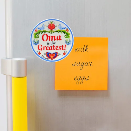 Vista 3 de Oma is The Greatest with Birds Design - Placa magnética