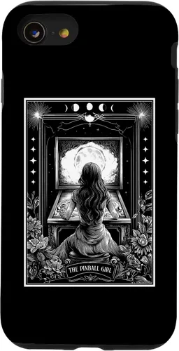 Vista 18 de The Pinball Girl Retro Arcade Game 80s Tarot Card Skeleton Case for iPhone 17