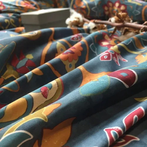 Vista 3 de Eikei Home Edredón de lujo de estampado de Medallón de Damasco Boho cachemira, Juego de Ropa de Cama de 400 Hilos de Algodón Egipcio de Satén