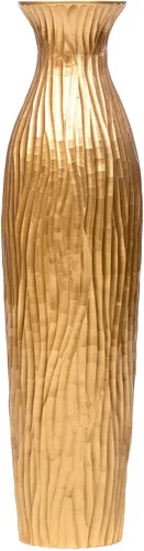 Vista 4 de Leewadee - Jarrón grande dorado para decoración del hogar - Jarrón de piso de madera de 26 pulgadas de alto, decoración rústica de granja, soporte