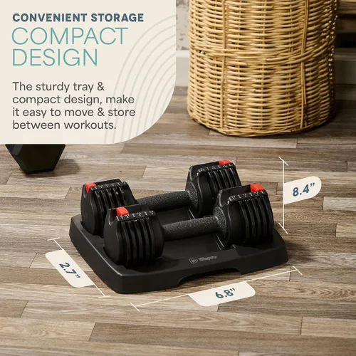 Vista 4 de Lifepro Adjustable Dumbbells & Weights for Home Gym, Quick-Adjust Choose from 2-55 lb adjustable weights in single, pair, or 3-in-1 options for