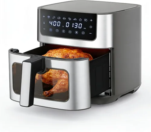 Vista 13 de HealSmart Freidora de aire compacta de 3.17 cuartos de galón, freidora digital pequeña 8 en 1 con 400 °F, cesta antiadherente apta para Negro-3.17 Qt