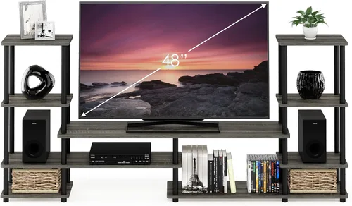 Vista 62 de Furinno 11191BK THE Centro de Entretenimiento Soporte para TV, Negro