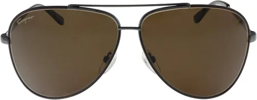 Vista 2 de Salvatore Ferragamo Aviator Gafas de sol SF131S 067 Gunmetal/Cocoa 2.362 in 131