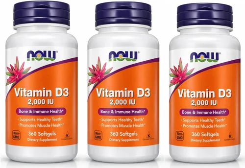 Vista 8 de NOW Foods - Vitamina D-3 2000 UI de alta potencia, soporte estructural* 360 cápsulas blandas