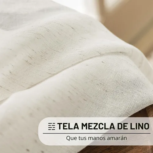 Vista 5 de FMFUNCTEX Cortinas de lino natural para puerta francesa de 25 x 40 pulgadas