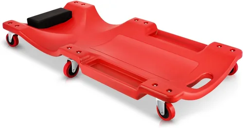 Vista 17 de Auto Dynasty Tablilla rodante de 40 pulgadas para reparación mecánica automotriz en el garaje, de perfil bajo, con luz LED y reposacabezas Negro
