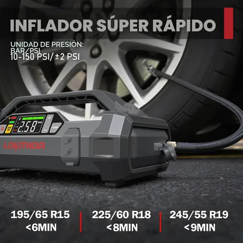 Vista 3 de LOKITHOR JA300 1500A arrancador portátil con compresor de aire de 150 PSI