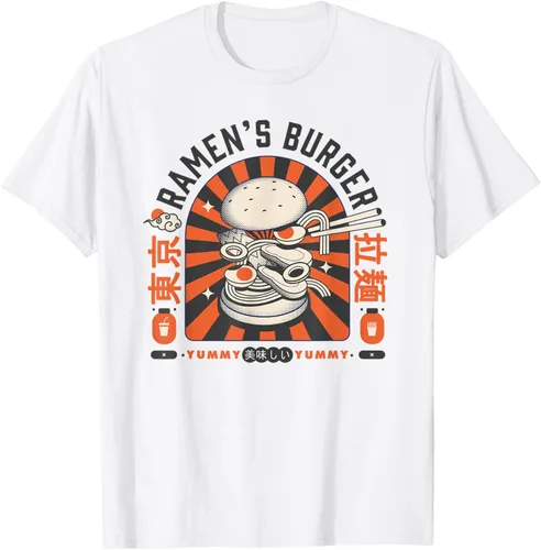 Vista 3 de Ramen's Burger Japan Art Anime Ramen Japon Pop Style Vintage Camiseta, gris, S Gris Oscuro
