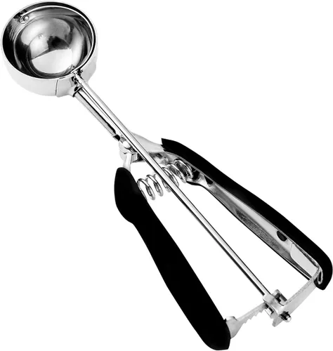 Vista 18 de HOMURE H Cookie Scoop 8 Tablespoon, 4 oz Ice Cream Scoop with Trigger Negro