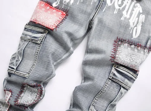 Vista 198 de Enrica Pantalones vaqueros estampados casuales para hombre