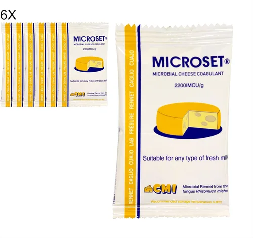 Vista 3 de Microbial cuajo mezcla de queso coagulante microset cada sobre es de 0.18 oz añadir 1 sobre a 4 galones (15 litros) de leche Se puede utilizar
