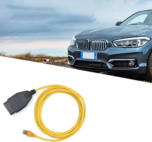 Vista 2 de Ethernet Enet OBD OBDii Rj45 ENET obd2 Cable para interfaz 2M Compatible F-Series para B-M-W i-sta