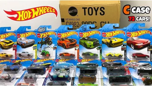 Vista 2 de Mattel Hot Wheels caja con 72 autos de juguete fundidos a presión básicos, al azar