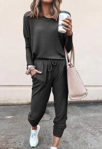 Vista 3 de Fixmatti - Conjunto de pants de estilo casual para mujer (2 piezas)