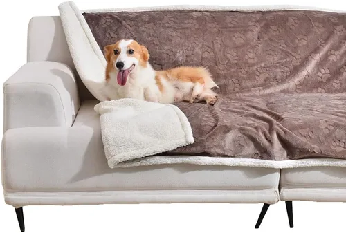 Vista 35 de Manta impermeable calmante para gatos de interior, manta suave y silenciosa de felpa para mascotas, manta gruesa de piel sintética de 500 GSM