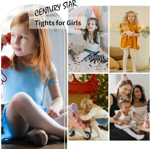 Vista 6 de Century Star 2 pares de medias de ballet ultra suaves para niñas y bebés, súper elásticos, uniforme escolar