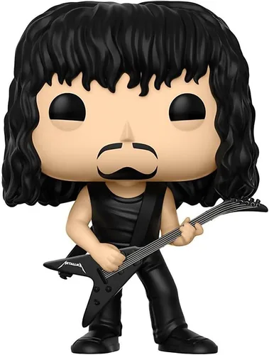 Vista 3 de Funko Kirk Hammett: Metallica x POP! Rocks Figura de vinilo y 1 paquete de protector gráfico de plástico PET [#059 / 13808 - B]