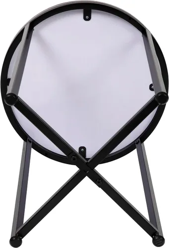Vista 8 de Flash Furniture Hampstead Collection - Mesa auxiliar moderna con acabado de nogal - Marco negro mate entrecruzado