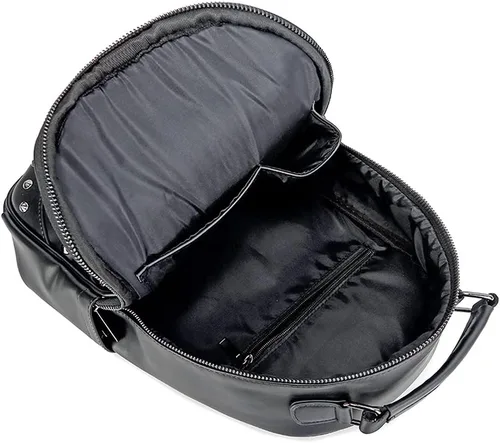 Vista 4 de Berchirly Mochilas de viaje con cabeza de león en 3D para mujer, mochila de 10.2 in-negro