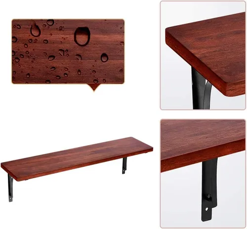 Vista 5 de Coral Flower Estantes flotantes para montaje en pared, moderno, rústico, de madera, para decoración del hogar, dormitorio, baño, sala de estar