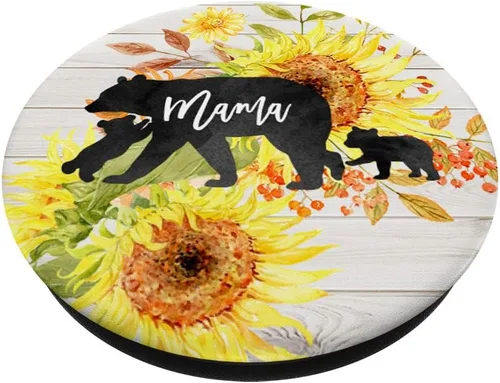 Vista 2 de Mama Bear - Girasoles de madera para dos bebés, color blanco, Negro