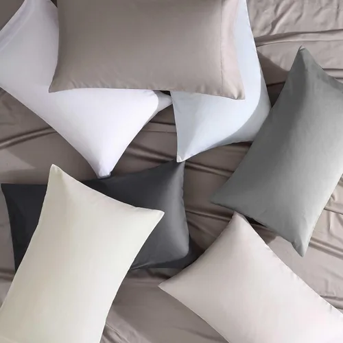 Vista 8 de Vera Wang - Juego de sábanas Queen, ropa de cama de lujo de algodón satinado, 800 hilos, juego de ropa de cama suave y lisa (Beige, Queen)
