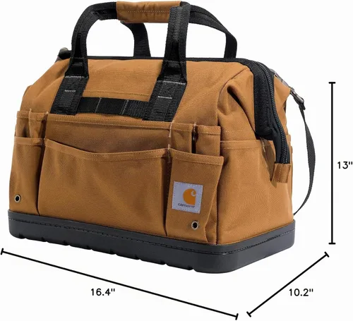 Vista 8 de Carhartt Onsite - Bolsa de herramientas, duradera, resistente al agua, bolsa de almacenamiento de herramientas, pesada con base moldeada, 16