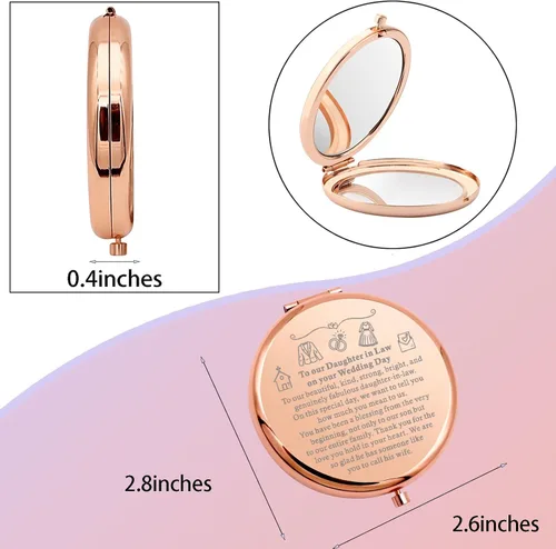 Vista 5 de WSNANG Espejo de maquillaje compacto para suegra a nuera, regalo de boda