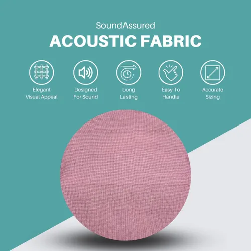 Vista 2 de SoundAssured Tejido Acústico - Tejido Acústicamente Transparente para Hacer Paneles Acústicos - Tejido Acústico para Paneles de Sonido DIY (50s Rosa)