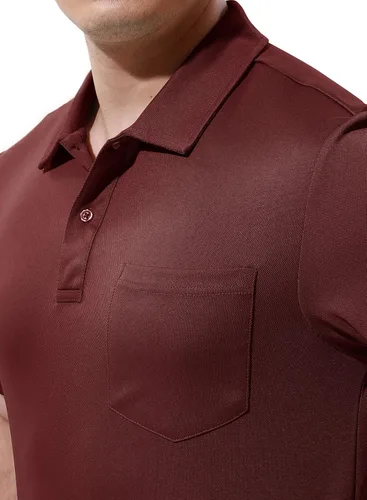 Vista 2 de BASUDAM Polo para hombre con bolsillo, secado rápido, manga corta, rendimiento activo