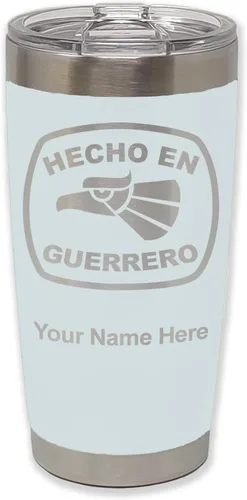 Vista 18 de LaserGram Vaso aislado al vacío de 20 onzas, hecho en Guerrero, grabado personalizado incluido (negro)