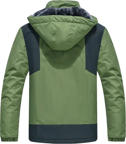 Vista 2 de Chaqueta de esquí de invierno para hombre, chaqueta de lluvia impermeable a prueba de viento
