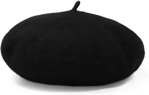 Vista 28 de Boina de lana francesa para mujer, gorra de invierno clásica de color sólido