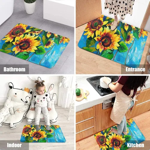 Vista 5 de XOZOTY Tapete personalizado con peluquería de bienvenida, ultra absorbente, para interiores y exteriores, tapete de bienvenida para puerta