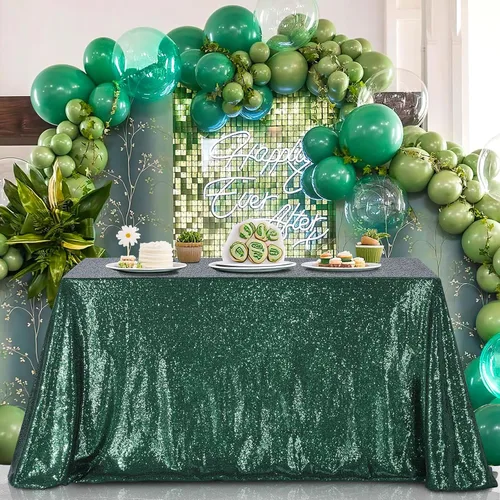 Vista 7 de B-COOL Mantel de lentejuelas con brillo para mesas, color azul bebé, mantel de lentejuelas para decoración de mesas, para bodas, Navidad
