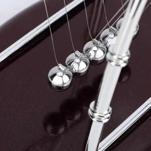 Vista 5 de FTVOGUE Balance Balls Newton Cradle Desktop Decor Stress Relief Toy Educational Science Pendulum Balls No Battery Needed for Home Office Desk