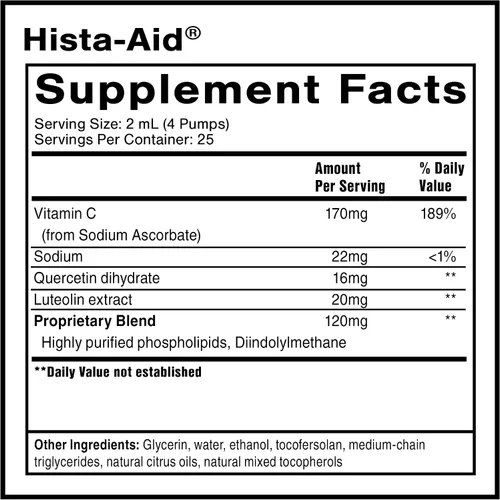 Vista 2 de Quicksilver Scientific Nanoemulsified Hista-Aid - Flavonoides para ayudar a mantener niveles saludables de histamina - Líquido liposomal de vitamina