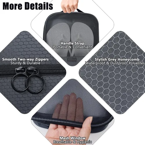 Vista 5 de Aosbos Bolsa de zapatos portátil de viaje, bolsa de almacenamiento de zapatos, cubos de embalaje para viajes, fin de semana, gimnasio, accesorios