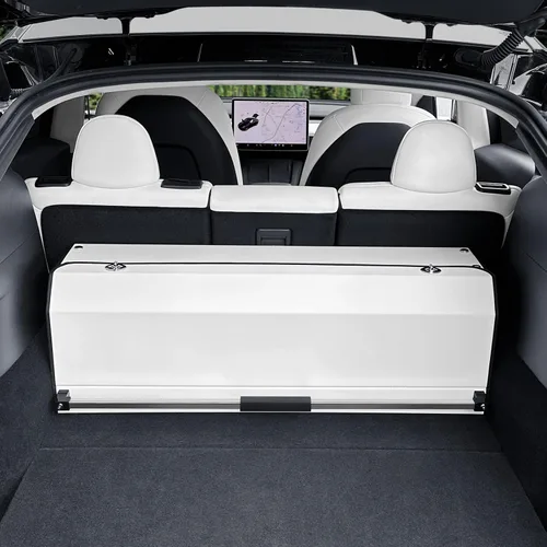 Vista 11 de Organizador de maletero de automóvil, organizador de almacenamiento resistente con tapa y asa de empuje, organizador plegable de cuero para SUV