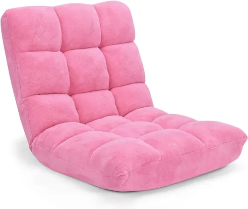 Vista 15 de GOFLAME Sofá de suelo plegable de 14 posiciones, sofá ajustable para juegos, silla acolchada, cama plegable para dormir para sala de estar, Negro
